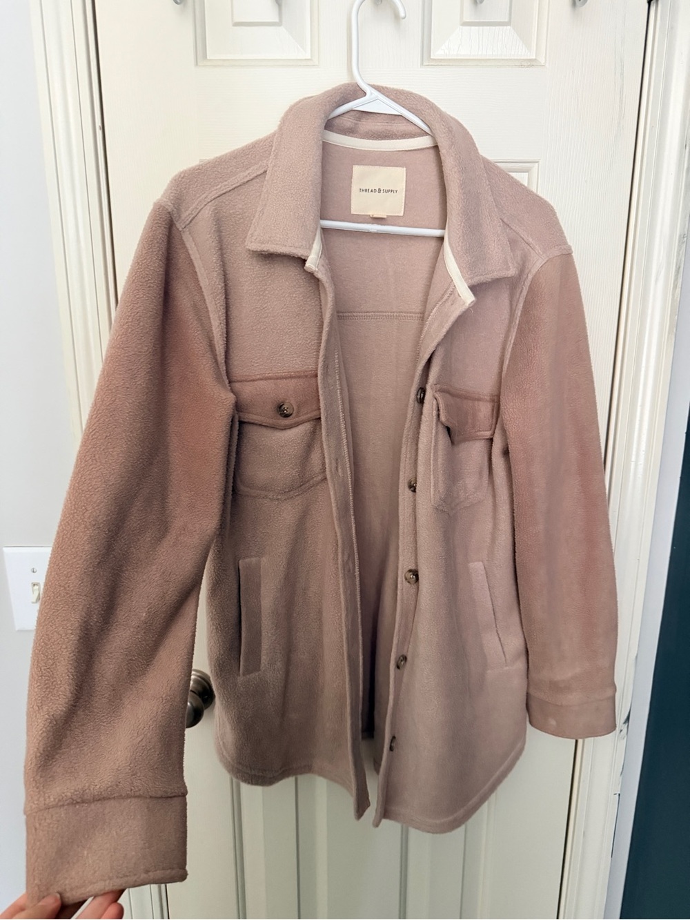 Thread & Supply Teddy Fleece Jacket - Dusty Rose